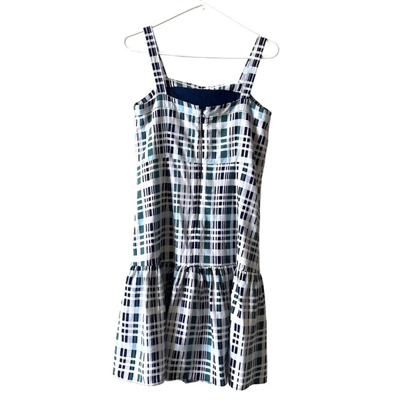 BCBGMAXAZRIA Women's Plaid Day Dress size Size 8 Gray Black Green - Picture 5 of 11